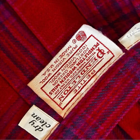 Pendleton Vintage Red, Blue and Purple Plaid Wool Pleated Skirt | EUC |Size 12 - Picture 7 of 8